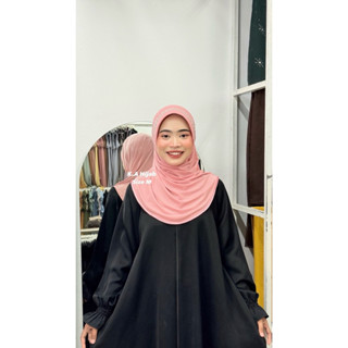 ฮิญาบสวมสำเร็จงานปัดทรงหมุน (งานสีพื้น) ขนาดไซส์ M