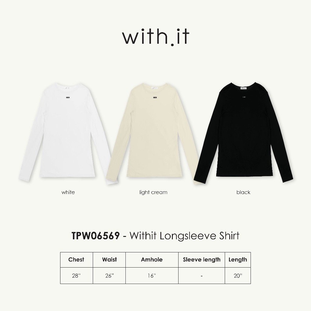 Withit sheer longsleeve shirt with black label เสื้อแขนยาวผ้าบาง – TPW06569
