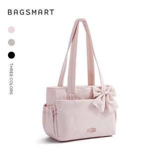 BAGSMART แฟชั่นใหม่ bow Tote Bag ผู้หญิง พร้อมช่องแล็ปท็อป 13 " Sling Shoulder Bag Baguette Bag Handbag