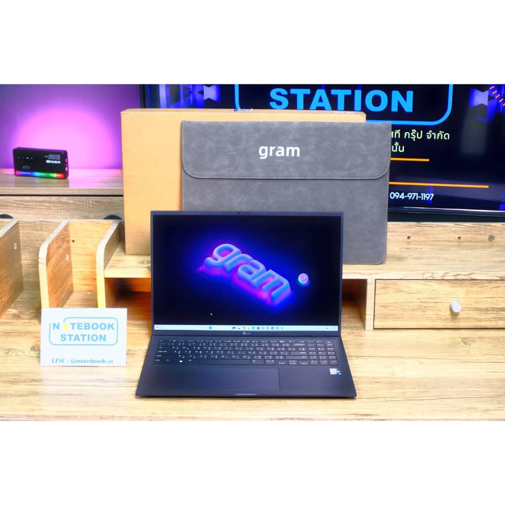 LG GRAM 16 i7-1340P Ram16 SSD512 จอ16" WQXGA อุปกรณ์ครบกล่อง สเปคสูงมาก จอใหญ่ เครื่องบางเบา เพียง 2