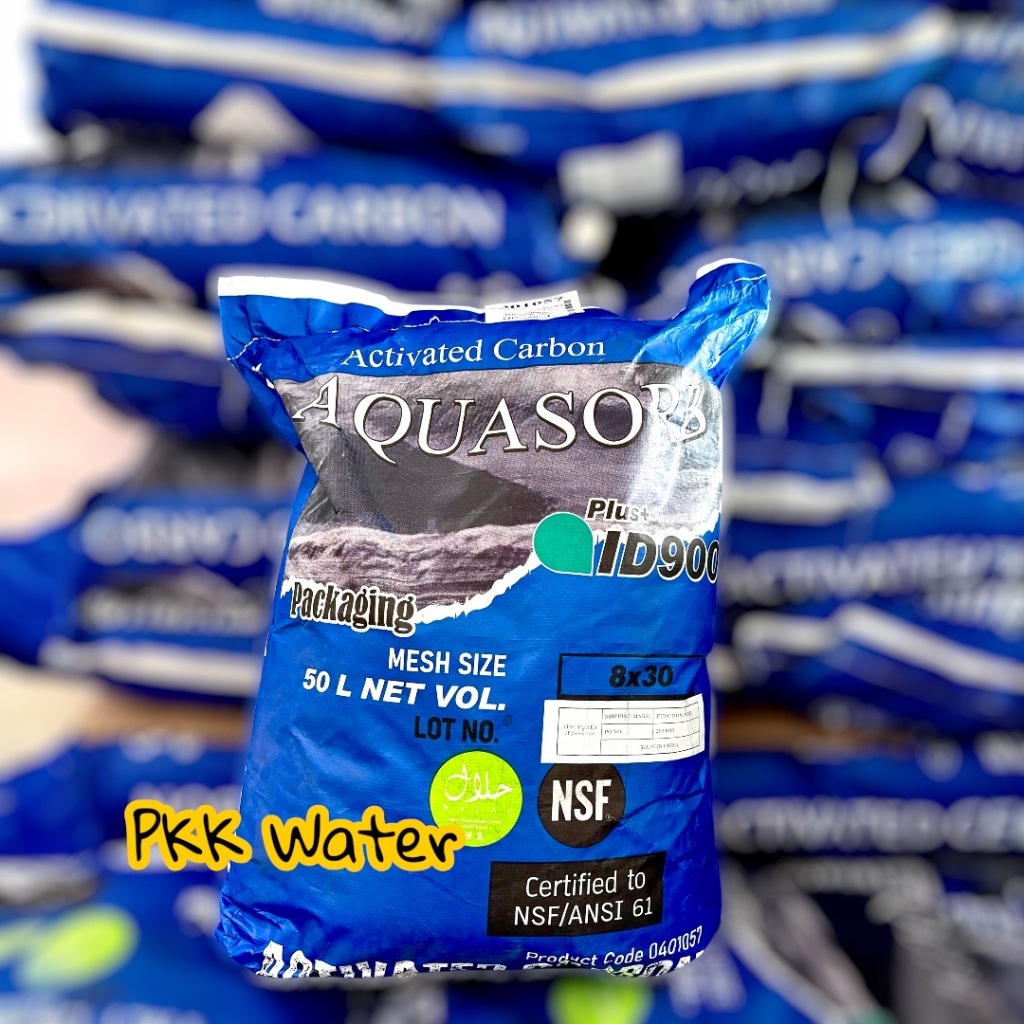 สารกรองคาร์บอน AQUASORB Plus-ID900 Mesh 8x30(1:21:50)(NSF&Halal) ขนาด 50ลิตร