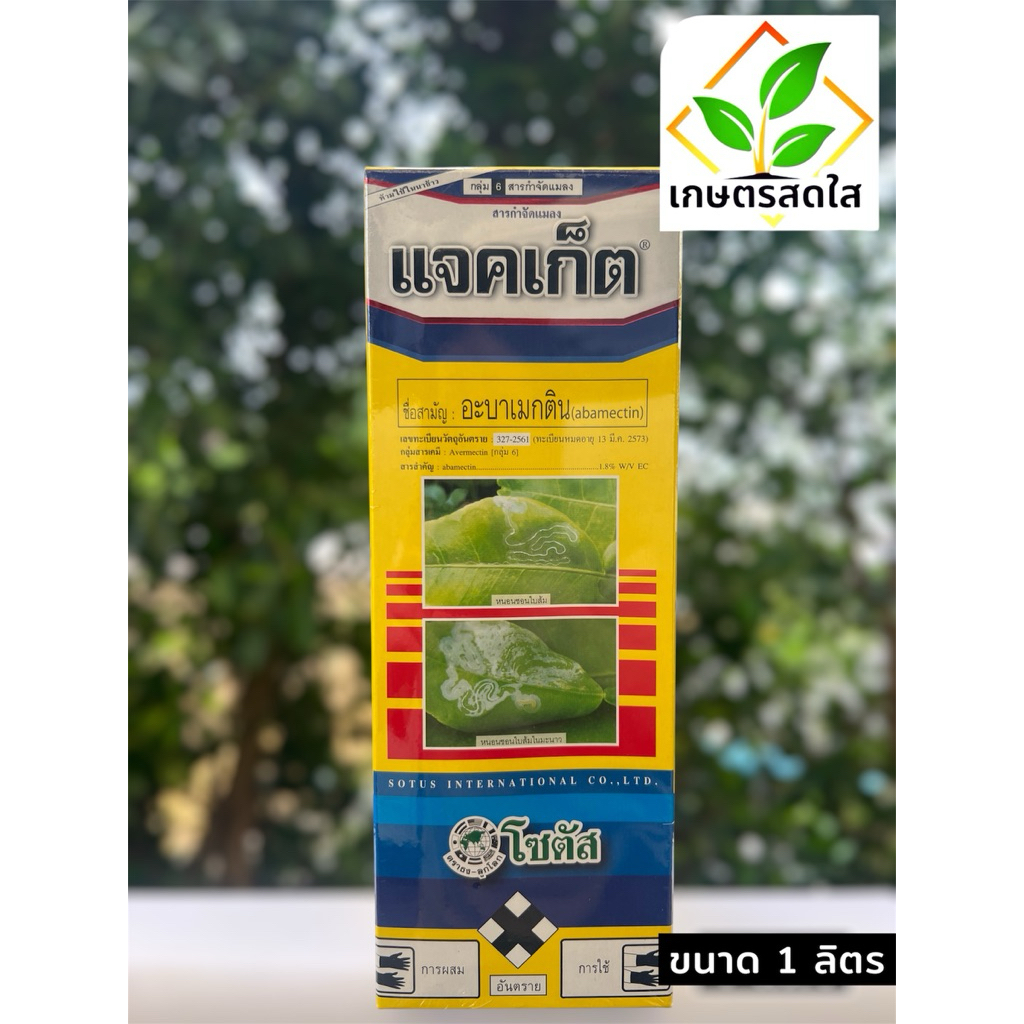 แจคเก็ต โซตัส (อะบาเมกติน 1.8%) ผลิตใหม่ ทะเบียนใหม่ *ขนาด 1 ลิตร กำจัดหนอนชอนใบได้เด็ดขาด