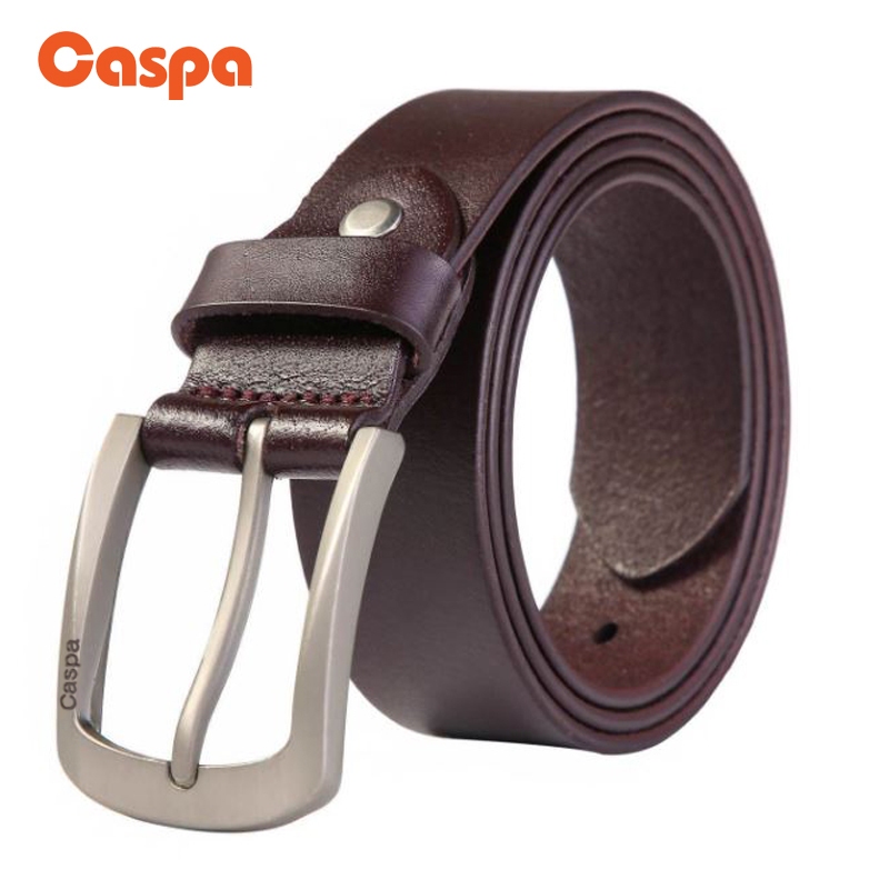 Caspa เข็มขัดผู้ชาย เข็มขัดหนัง มี3สี ดำ น้ำตาล น้ำตาลอ่อน เข็มขัดยาว44นิ้ว