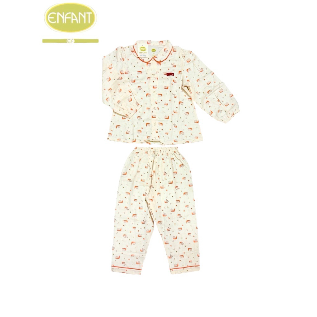 Enfant Green New Collection ชุดนอนแขนยาว ขายาว ผ้าสาลู กรีน สำหรับเด็กอายุ ขนาด 