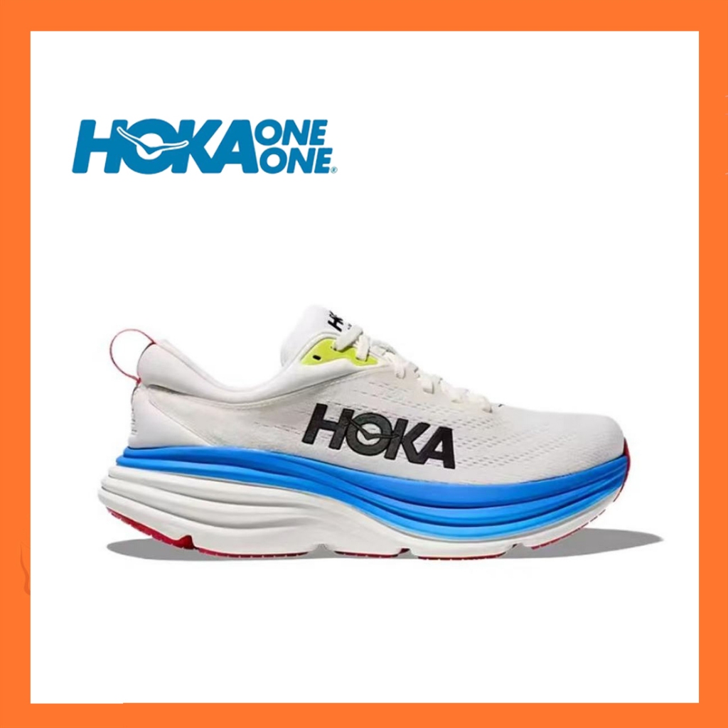 จำกัด เวลาส่วนลดของแท้  HOKA ONE ONE Bondi 8  รองเท้ากีฬาชายและหญิง