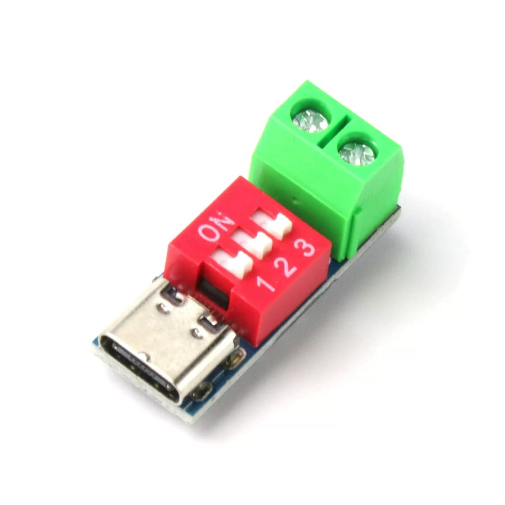 บอร์ดทดสอบการชาร์จเร็ว PD Decoy QC PD พร้อมแรงดันไฟฟ้าที่ปรับได้ (5-20V)