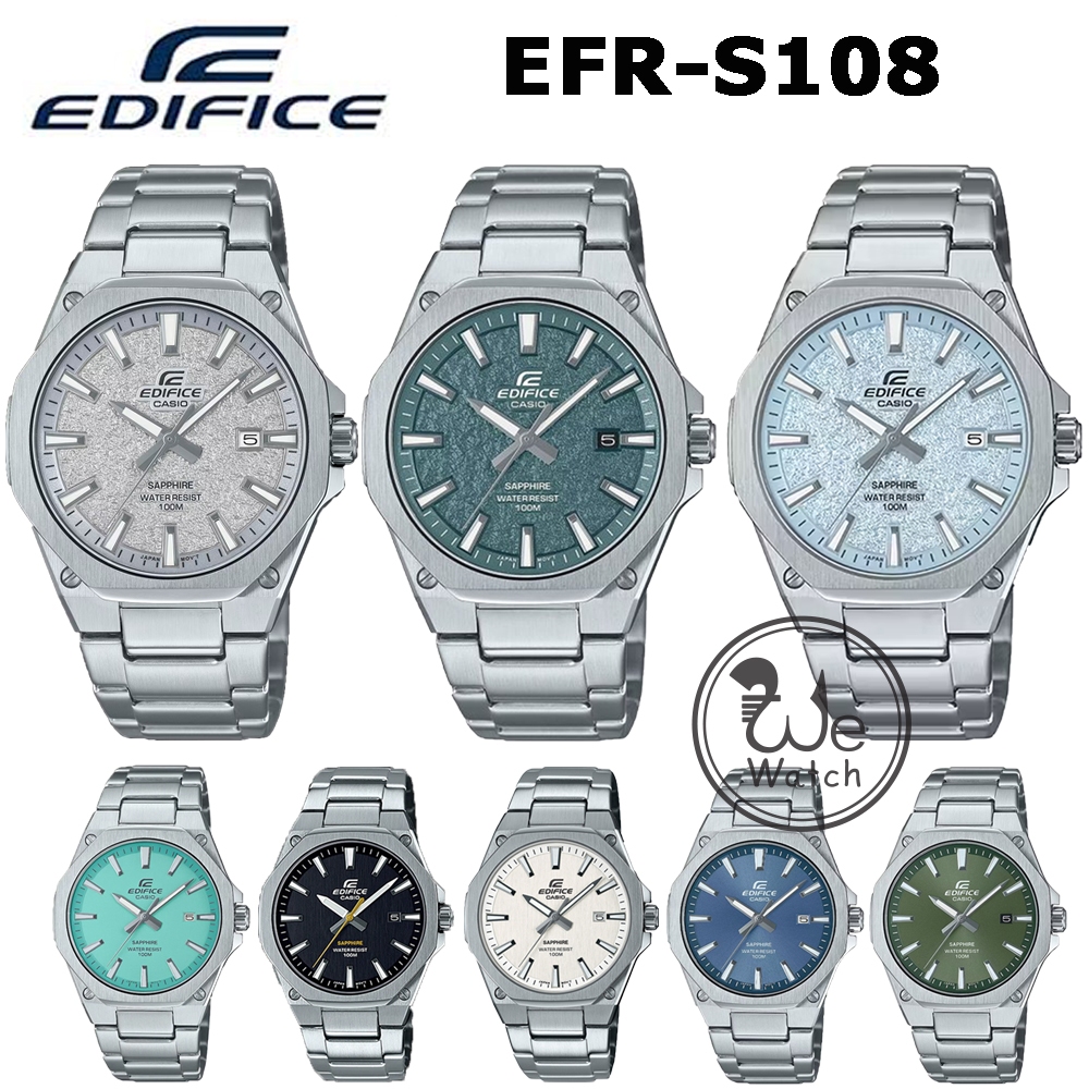 CASIO Edifice SLIM รุ่น EFR-S108D นาฬิกาข้อมือผู้ชาย กระจกแซฟไฟร์ ตัวเรือนบาง ประกัน CMG 1 ปี EFR EF