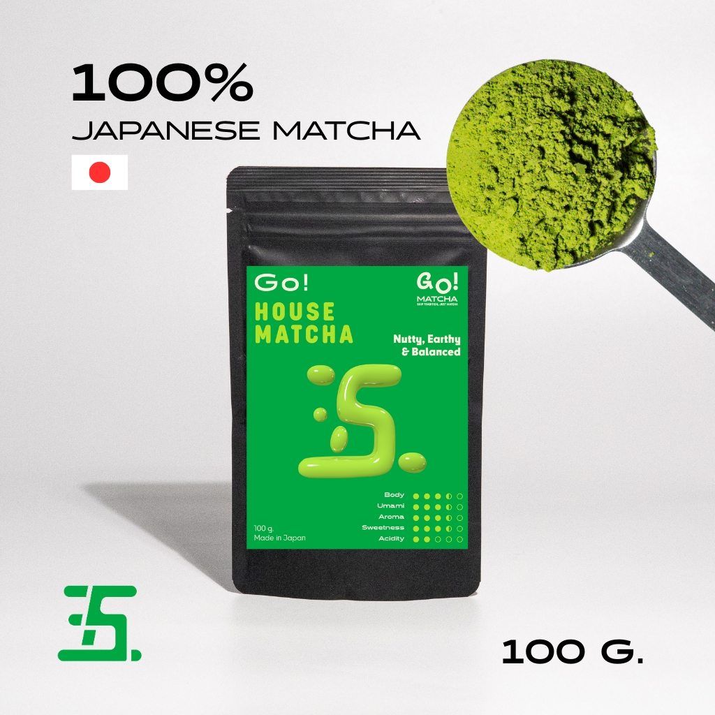 Go Matcha (House Matcha) ผงชาเขียวมัทฉะพรีเมี่ยมจากญี่ปุ่น 100% โทนถั่ว