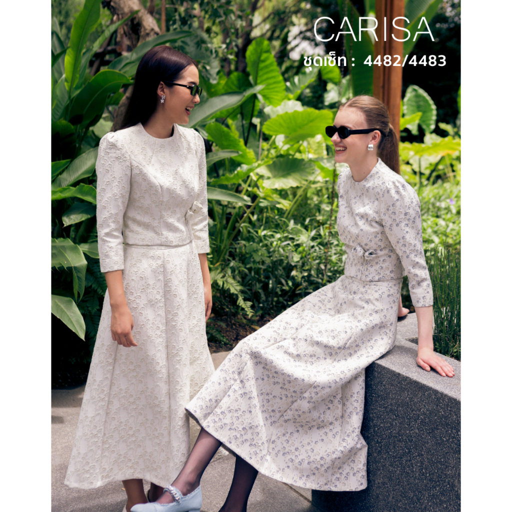 [4483] **เฉพาะกระโปรง** ชุดSet ผ้าทอลายดอกไม้เกรดพรีเมี่ยม ทอด้วยเทคนิคพิเศษ ทอลายนูนผสมดิ้นทอง