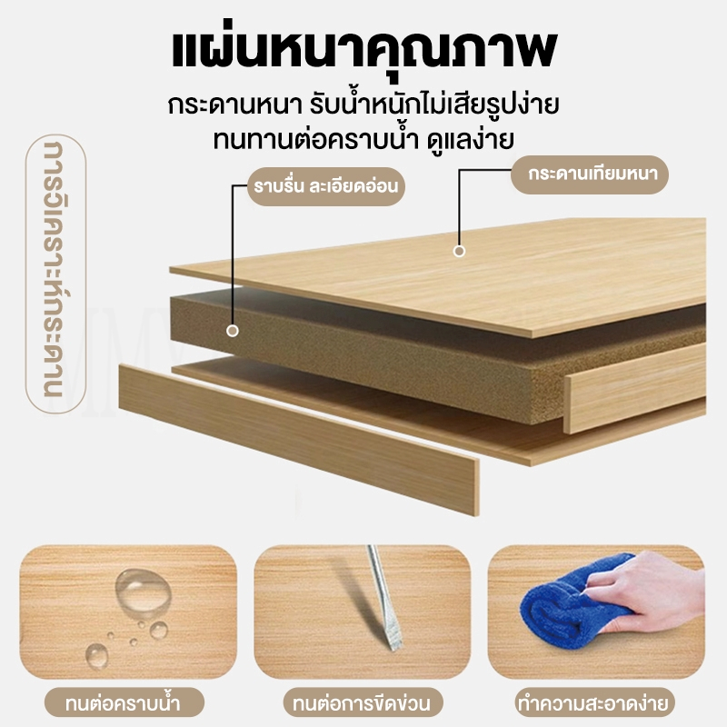 I&D โต๊ะเครื่องแป้งกระจกLED โต๊ะเครื่องแป้งไม้ มีลิ้นชัก การประกอบอย่างง่าย หลากหลายฟังก์ชั่น - รูปที่ 4