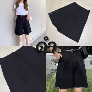 [Cozy Fluffy] Maki Pant / Winter Linoir 401 กางเกงขาสั้น2ส่วนมีหูผ้าลินินผสมฝ้ายเก็บทรงเอวสูงใส่สบาย