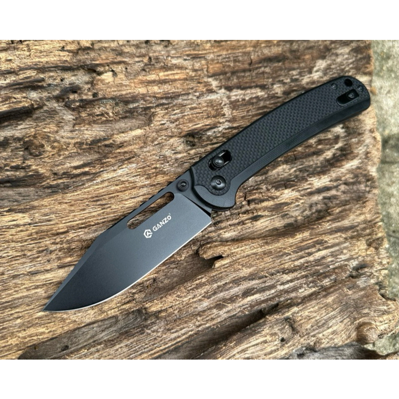 มีดพับ มีดพก folding pocket knife Ganzo G768PT ของแท้ ใบ 3.5" เหล็กD2 เคลือบ Titanium, Axis lock, Ba