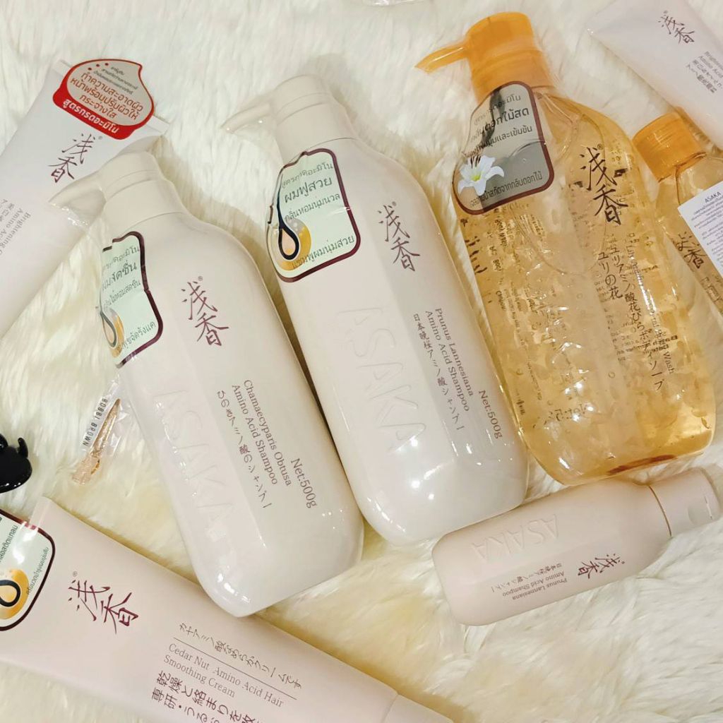 🔥ของแท้เก็บโค้ดส่วนลดทักแชท🔥ASAKA🌸🌿 แชมพูลดความมัน ขจัดรังแค & ครีมนวดผม keratin shampoo Conditioner เจลอาบน้ำ🌿🌸