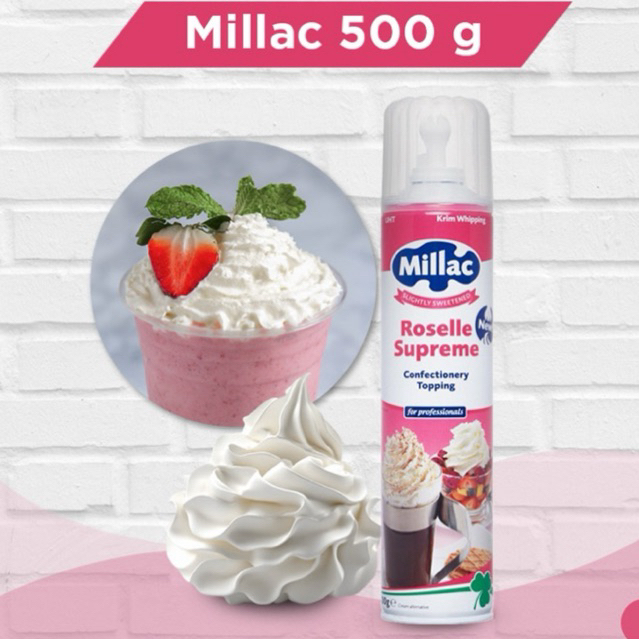 Millac Roselle Supreme Confectionery Topping 500g.-วิปครีม มิลแลค 500กรัม.
