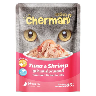 [ 12 ซอง ] อาหารแมวเปียก เชอร์แมน Cherman pouch สำหรับแมวเล็ก และแมวโต