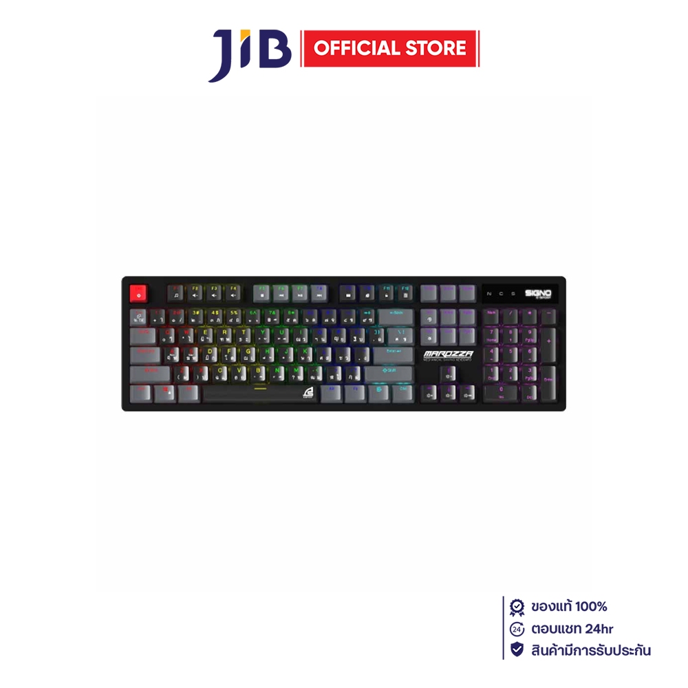 KEYBOARD (คีย์บอร์ด) SIGNO KB-722 MAROZZA (BLACK-GREY) (OUTEMU BLUE SWITCH MINI RGB EN/TH)
