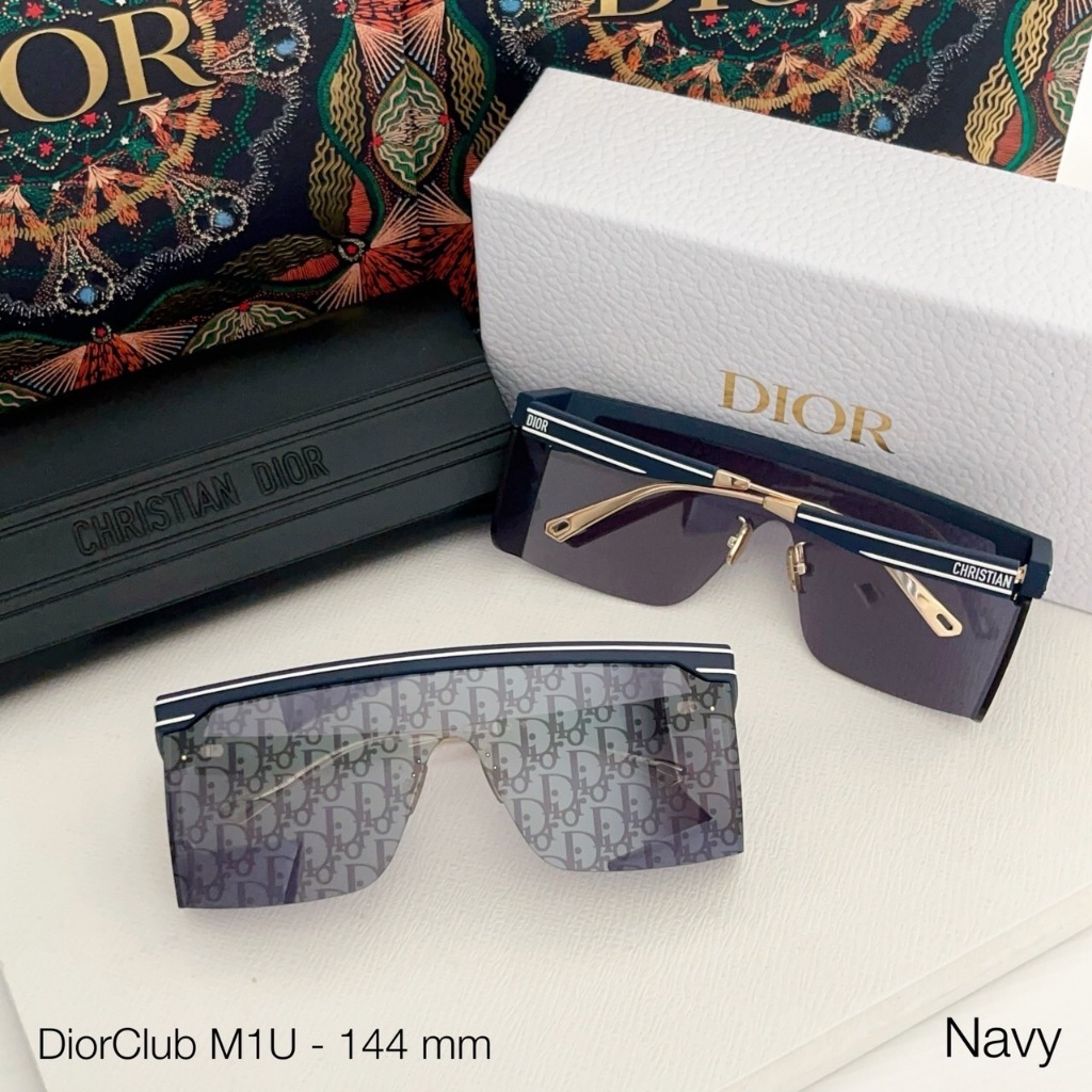 แว่นกันแดด New Dior sunglasses ของแท้ 100% DiorClub M1U สีน้ำเงินเข้ม