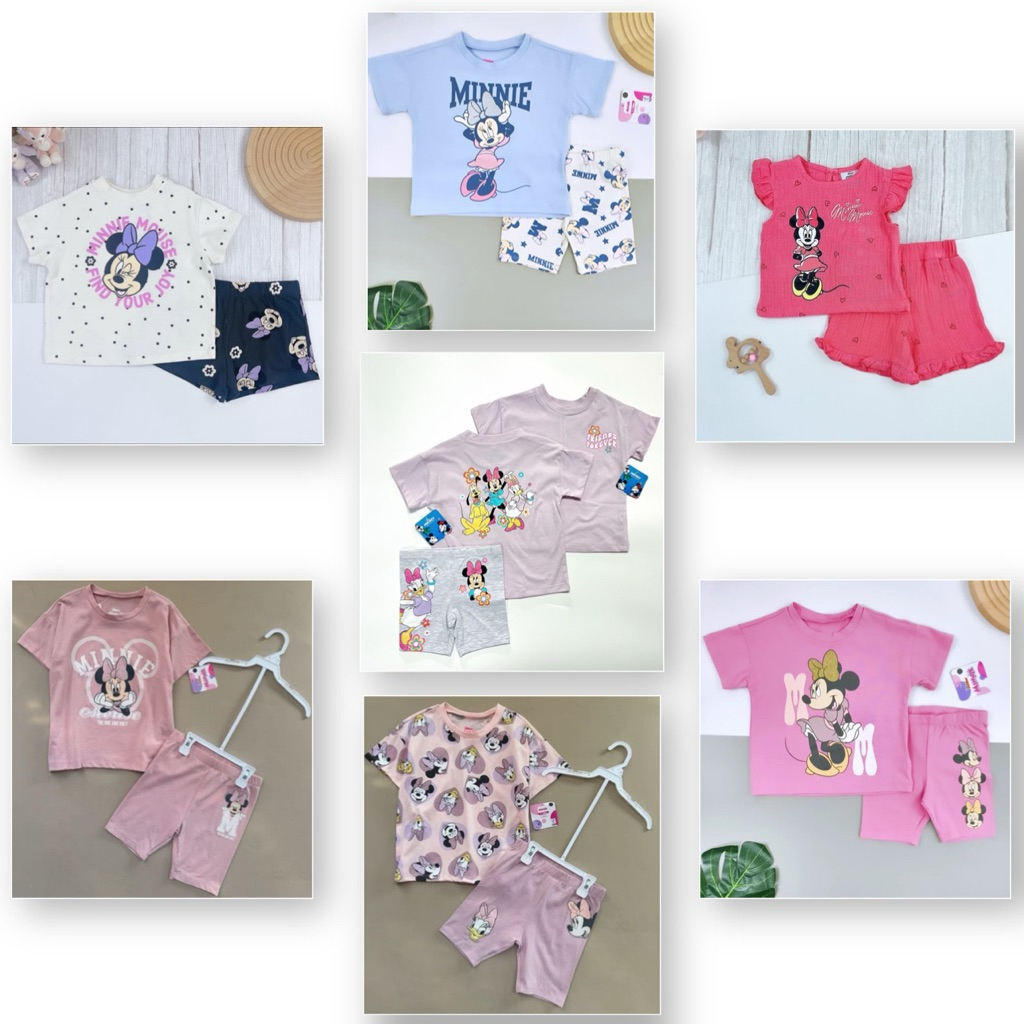 amilybabyshop : ชุดเด็กแรกเกิด-สิบขวบ 🌈ชุดเซต เสื้อ+กางเกง🧸Disney Minnie Mouse Set🧸สินค้าพร้อมส่ง🚛