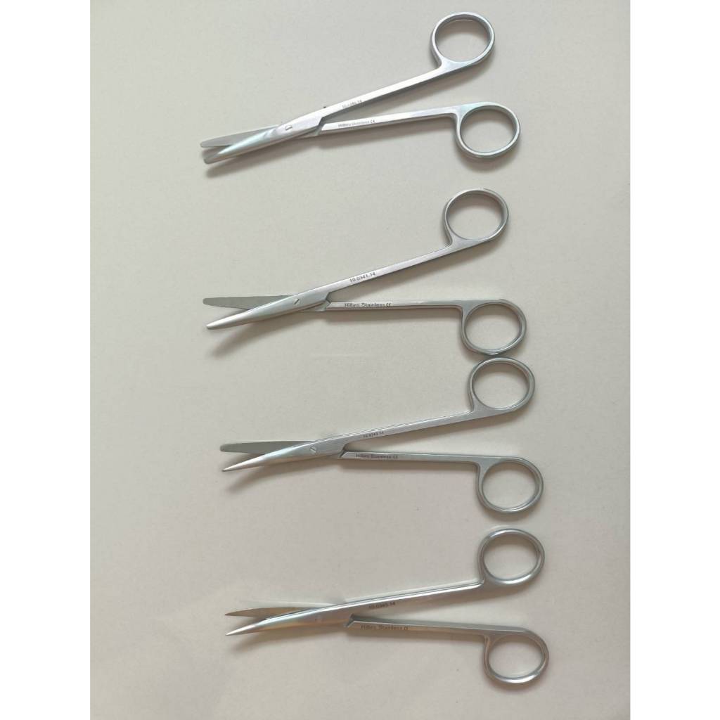 Hilbro 10.034 กรรไกรตัดชิ้นเนื้อ METZENBAUM SCISSOR BL/BL เมทเซนบอม กรรไกรสแตนเลส ผ่าตัด