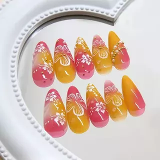 【สินค้าใหม่DD971] พร้อมส่งในไทย แฟลชเจาะเล็บปลอม เล็บปลอมกันน้ำ กล่องละ 24 ชิ้น เล็บปลอมสำเร็จรูป