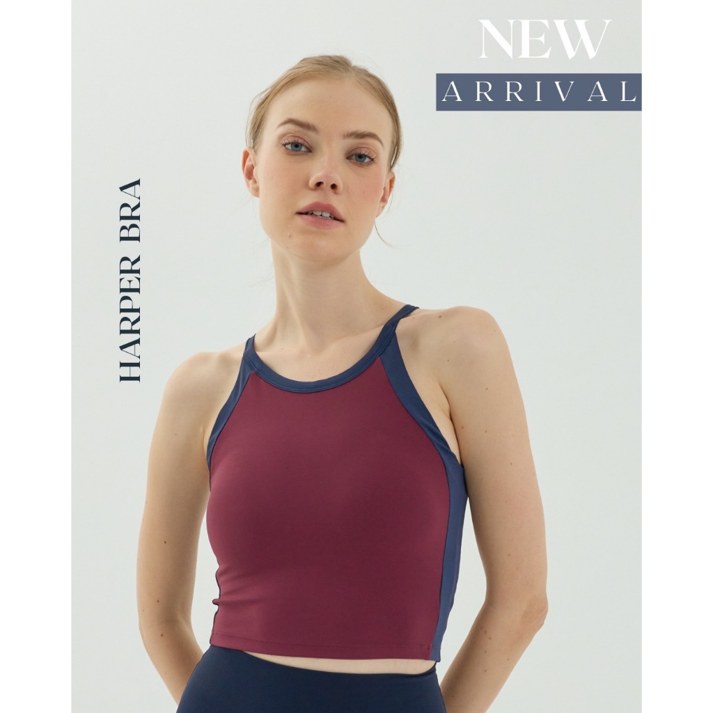 HERPER Bra สปอร์ตบรา two tones ตัวยาว มีฟองน้ำ High Support  มี 3 สี  4 ไซส์ / พร้อมส่งจากไทย*