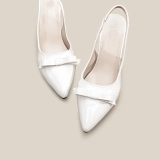 VONICA รองเท้าส้นเข็มสตรีสไตล์ดอลลี่แฟชั่นสีเบจ ทรงเอลิแกนต์