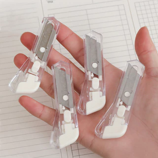 คัตเตอร์แบบใส สไตล์ Muji มีดคัตเตอร์ คัตเตอร์พกพา คัตเตอร์สแตนเลส Mini Cutter