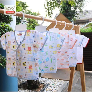 Baby heart (เซต 5 ตัว)เสื้อเดี่ยวผูกหน้า ผ้าป่านเด็กแรกเกิด(0-3 เดือน)