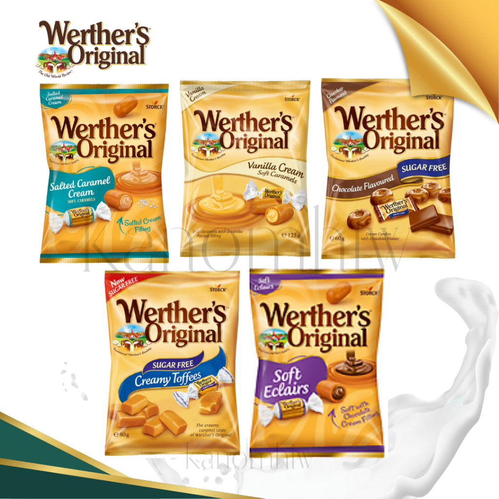 Werther’s Original ลูกอมคาราเมล มี 5 รส มีหลายขนาด สินค้าจากเยอรมัน