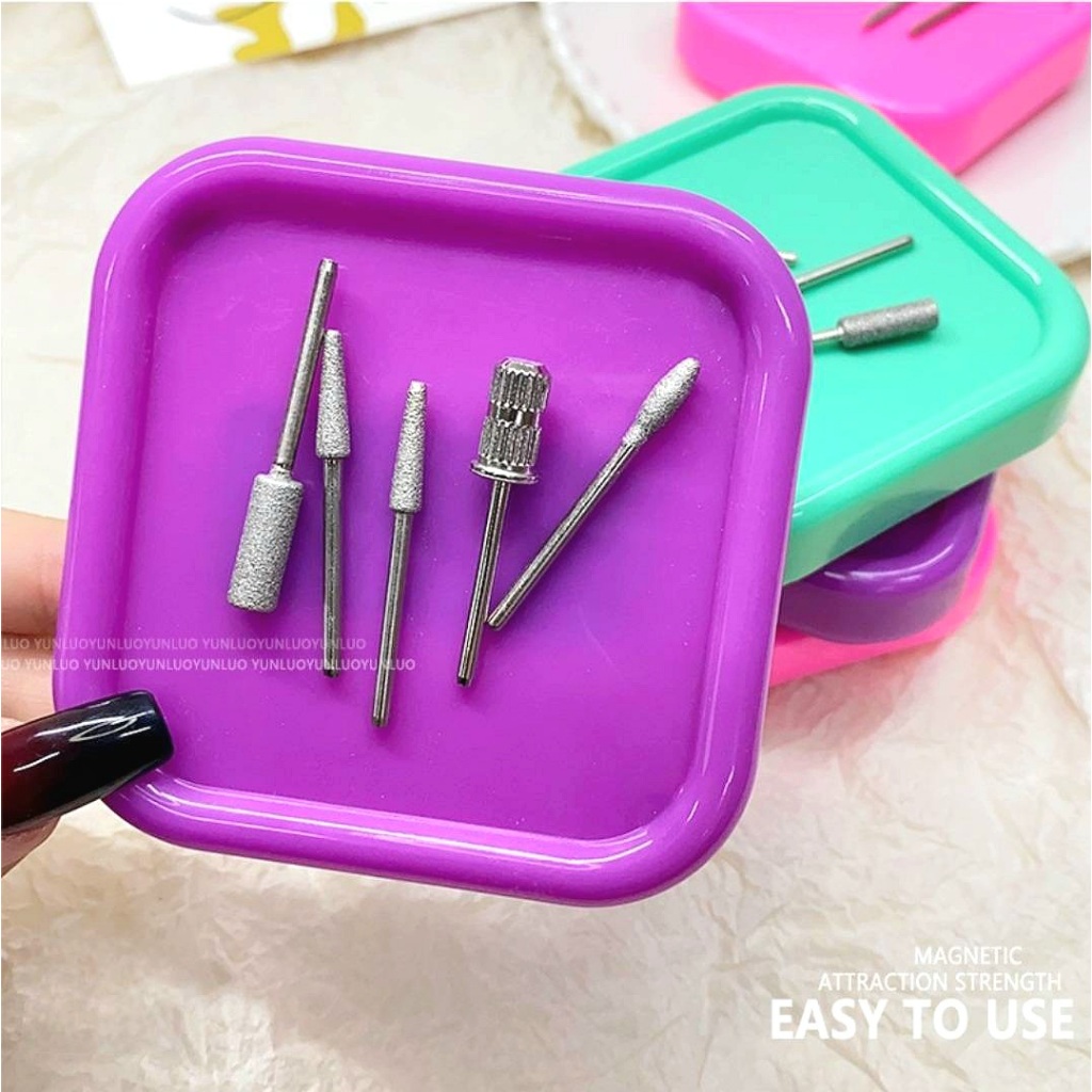 ถาดวางหัวเจียแบบแม่เหล็กดูด Nail Tool Magnetic เอียงได้ ไม่หล่น ใช้วางอะไหล่●อุปกรณ์ทำเล็บ