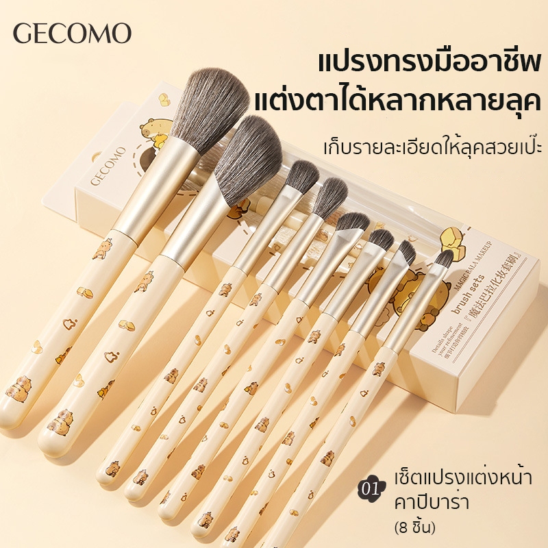 เซ็ตแปรงแต่งหน้า 8 ชิ้น สำหรับตาและหน้า ขนนุ่ม เบลนด์ง่าย คุมรายละเอียด คุ้มค่าเหมาะกับมือใหม่  แปรงคอนทัวร์ บลัชออน