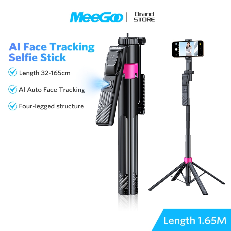 MEEGOO ขาตั้งโทรศัพท์ AI ติดตามใบหน้า ไม่ต้องใช้แอป 1.65 เมตร ใช้ไลฟ์สด/วิดีโอเสถียร