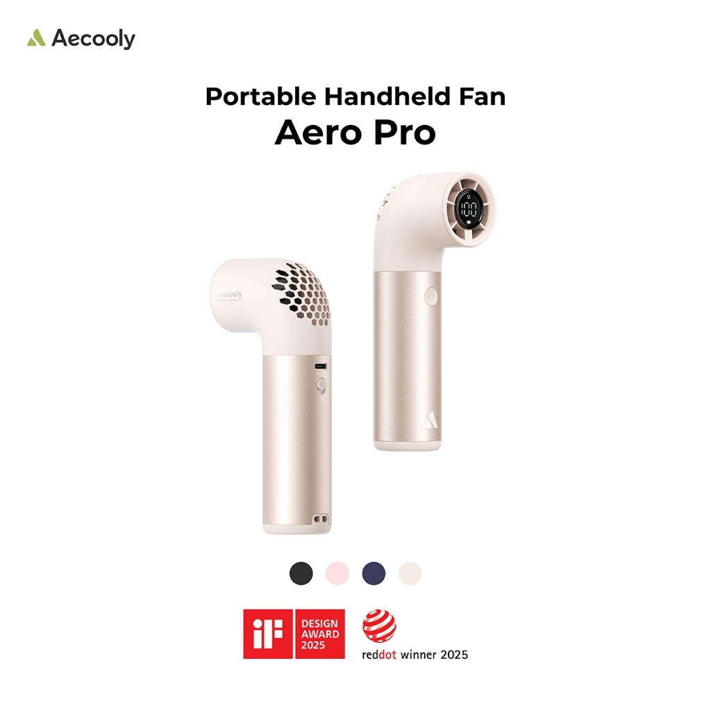 Aecooly พัดลมมือถือ Aero Pro ความจุ 3500mAh พัดลมพกพาดีไซน์พรีเมี่ยม แรงลมทรงพลัง จอ LED แสดงผล