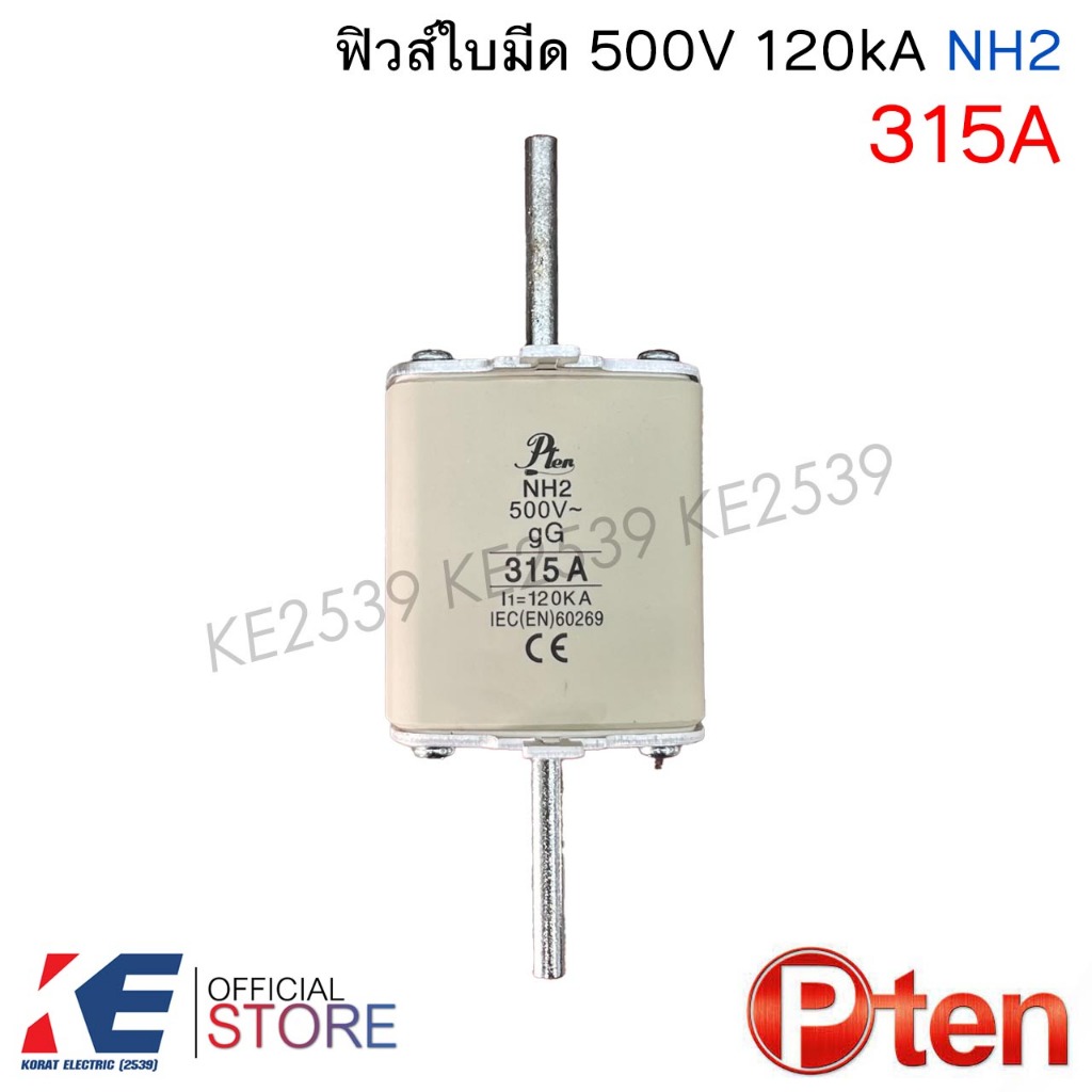P-TEN / LINDNER ฟิวส์ใบมีด NH-1 NH-2 63A 80A 100A 125A 160A 200A 250A 315A 355A 400A 500V AC gG ฟิวใบมีด ฟิวส์ HRC Fuse ราคา ถูกที่สุด ดีลบีเคเค แกลเลอรีภาพที่ 8