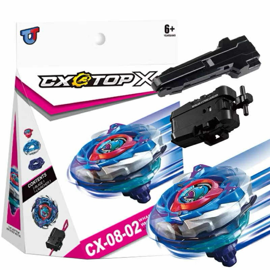 ลูกข่างCX08-02 เบย์เบลดพร้อมที่ชู๊ตและอุปกรณ์ของเล่นสําหรับเบย์เบลดของเล่นเด็กสำหรับเด็ก  ทนทาน เเข็