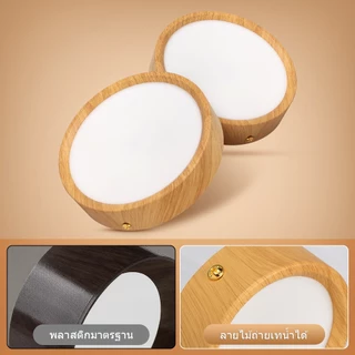 CANMEIJIA โคมพาแนลลายไม้ (ติดลอย) โคมไฟดาวน์ไลท์ 5/10/15/25W Downlight กลม Panel LED สำนักงาน ห้าง บ้านพักอาศัย โรงแรม