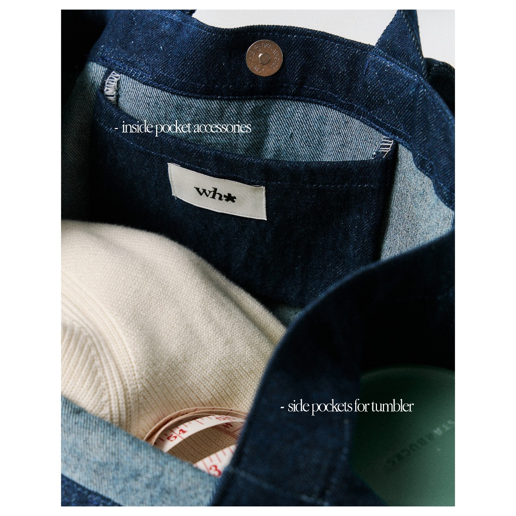 WHISPERWHITE – LOGO TOTE กระเป๋าผ้าแคนวาสสกรีนลาย มีช่องด้านข้าง จุของได้เยอะ ราคา ถูกที่สุด ดีลบีเคเค แกลเลอรีภาพที่ 9