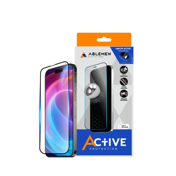 Ablemen FF Active ฟิล์มกระจกเต็มจอแบบใสขอบดำ สำหรับ iPhone 17 Pro / 17 Pro Max