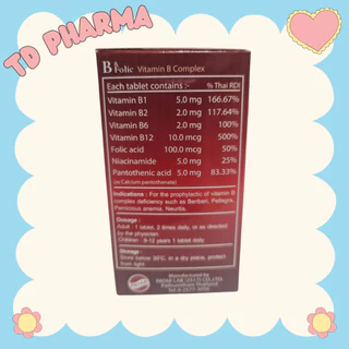 B&folic 100 เม็ด บีแอนด์โฟลิค พาตาร์