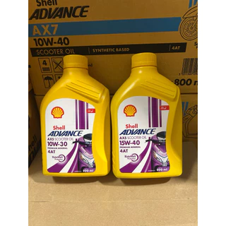น้ำมันเครื่อง รถจักรยานยนต์ออโตเมติก SHELL Advance AX5 scooter 10w-30 หรือ 15w-40 ขนาด 0.8 ลิตร