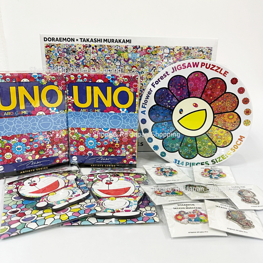 พร้อมส่ง ส่งไว Takashi Murakami ของแท้ x Doraemon flower มุราคามิ ดอกไม้ พวงกุญแจ เรนโบว์ โดราเอมอน 