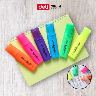 ปากกาไฮไลท์ Deli รุ่น S621 / S621S หัวตัด 1-5 มม. 6 สี เน้นข้อความชัด (1 แท่ง) Highlighter