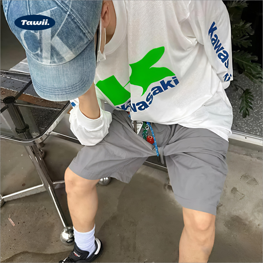 Tawii. กางเกงวิ่ง กางเกงขาสั้น กีฬากลางแจ้ง ผ้ากันน้ำ แห้งเร็ว ใส่สบายและเย็นสบาย Unisex - รูปที่ 3