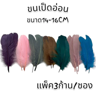 ขนนกเส้น ขนห่าน,ไก่, นกยูง สำหรับตกแต่งเสื้อผ้าและทรงผม Feathers for clothes or hair 🚚ด่วนมีส่งGrab