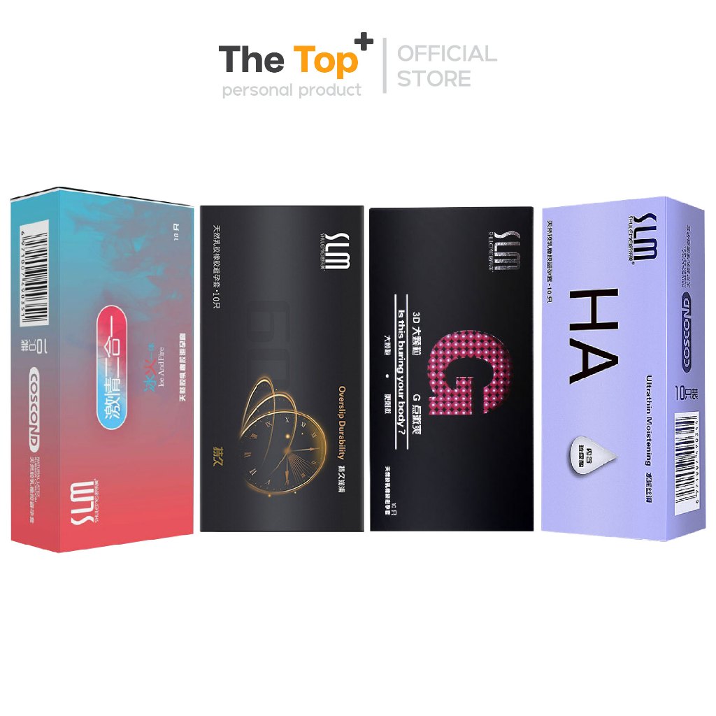 SLM ซีรี่ย์ 2 ถุงยางอนามัย 4 รุ่น ชนิดเรียบ บาง ปุ่ม กลิ่นหอมผลไม้ เพิ่มไฮยาลูรอน ไซส์ 52±2 มม.