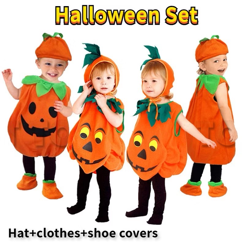 🎃พร้อมส่ง🎃ชุดฮาโลวีน เด็กเล็ก ชุดฟักทองเด็ก Halloween