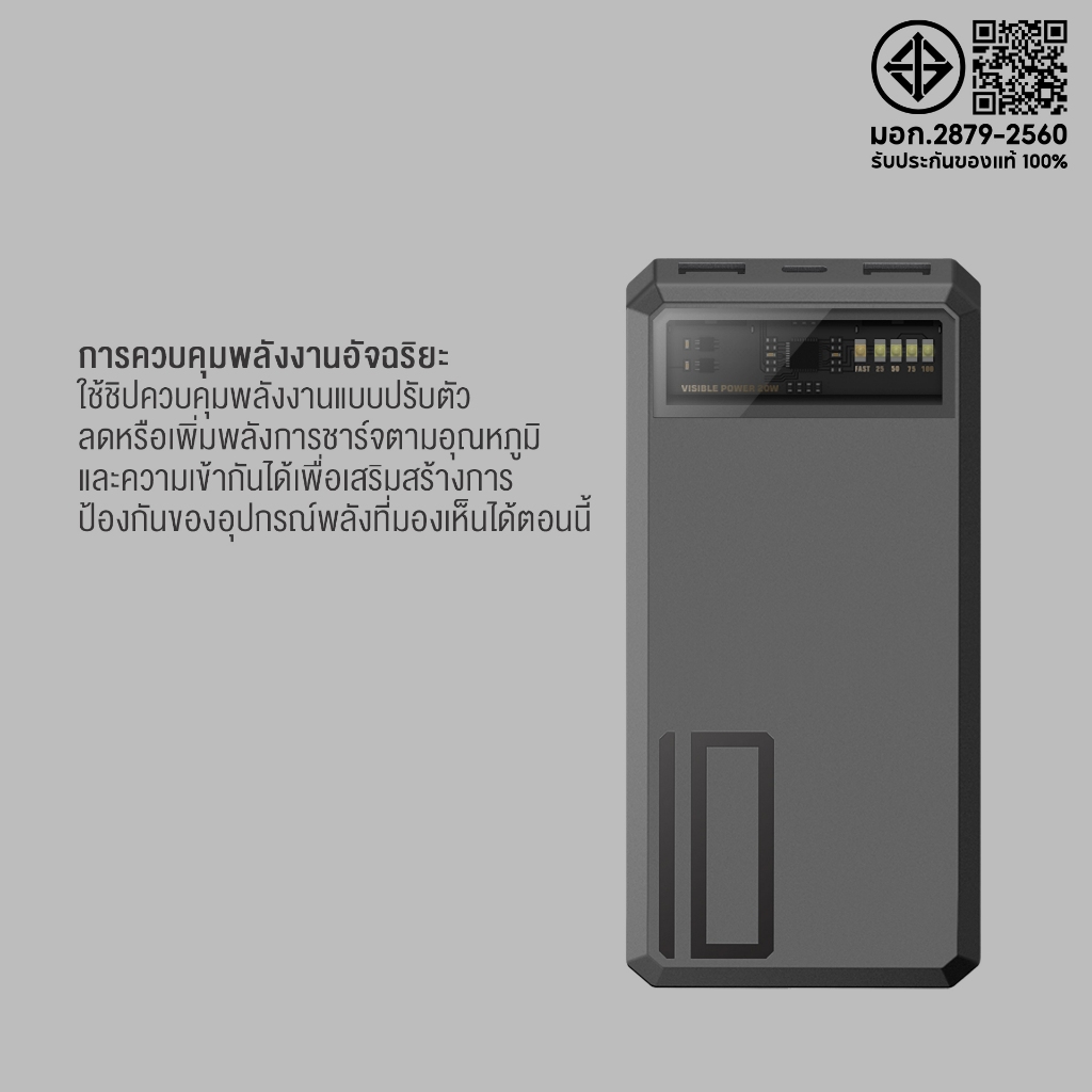 Eloop E53 (สีเทา) แบตสำรอง 10000mAh QC 3.0 | PD 20W Power Bank ชาร์จเร็ว Fast Quick Charge ของแท้100% - รูปที่ 4
