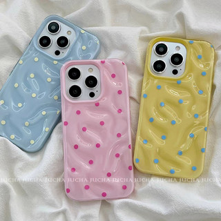 เคสไอโฟน13 ความคิดสร้างสรรค์สีลูกอมจุดคลื่นลูกอ่อน สำหรับ IPhone 17 16 11 14 13 12 15 Pro Max Air 8 6s 7 6 15 16 14 Plus