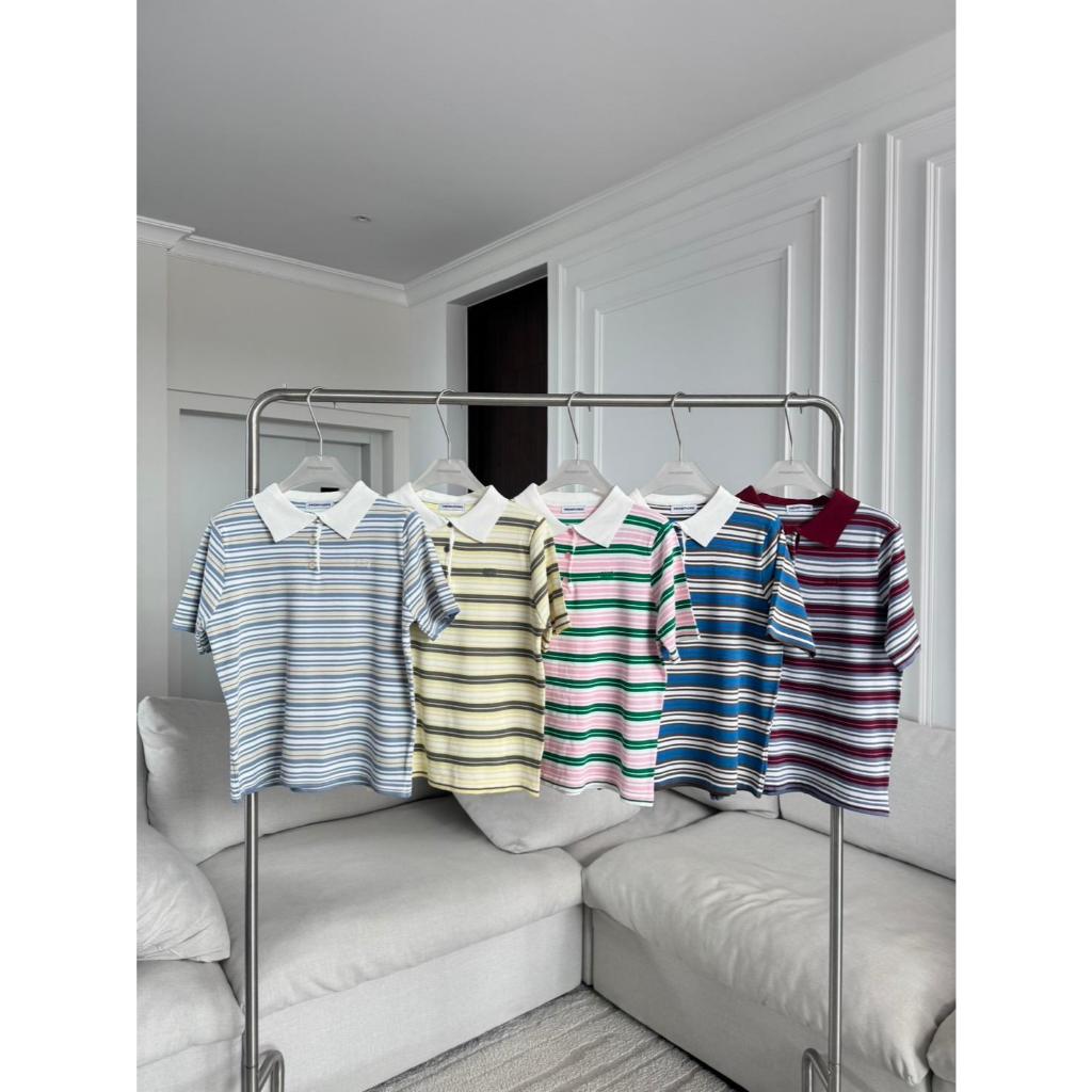 PTPL3044 เสื้อโปโลลายทางปักPROMTHONG