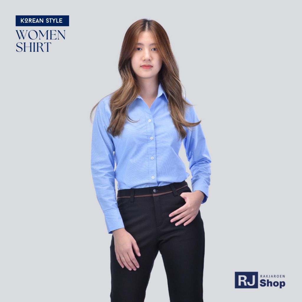 ส่งต่อ RJ Shop เสื้อเชิ้ตผู้หญิง แขนยาว ทรงเข้ารูป